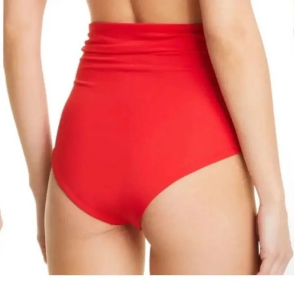 Mara Hoffman Women's NWT Jay Red High Waist Tie-Front Swim Bottoms Size 2X